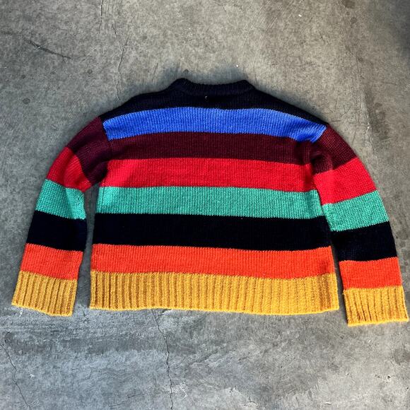 Urban Outfitter Bobby Boyfriend Rainbowcore kidcore striped Sweater Y2K Sz S - Picture 6 of 7